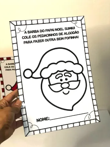 Atividade Natalina Barba do Papai Noel com Algodão para Crianças — amostra 3: Atividade Natalina Barba do Papai Noel com…