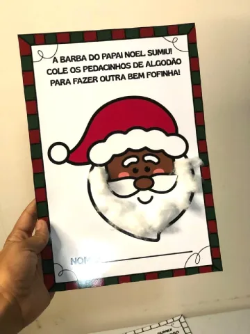 Atividade Natalina Barba do Papai Noel com Algodão para Crianças — amostra 4: Atividade Natalina Barba do Papai Noel com…