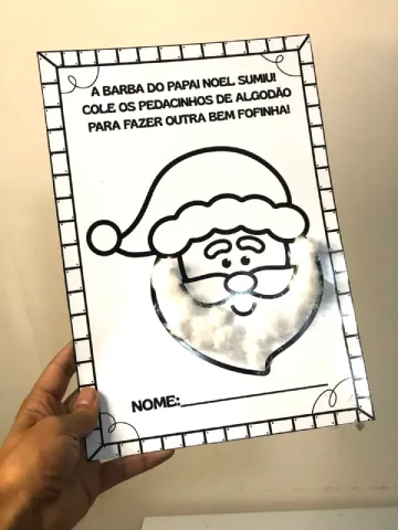 Atividade Natalina Barba do Papai Noel com Algodão para Crianças — amostra 5: Atividade Natalina Barba do Papai Noel com…