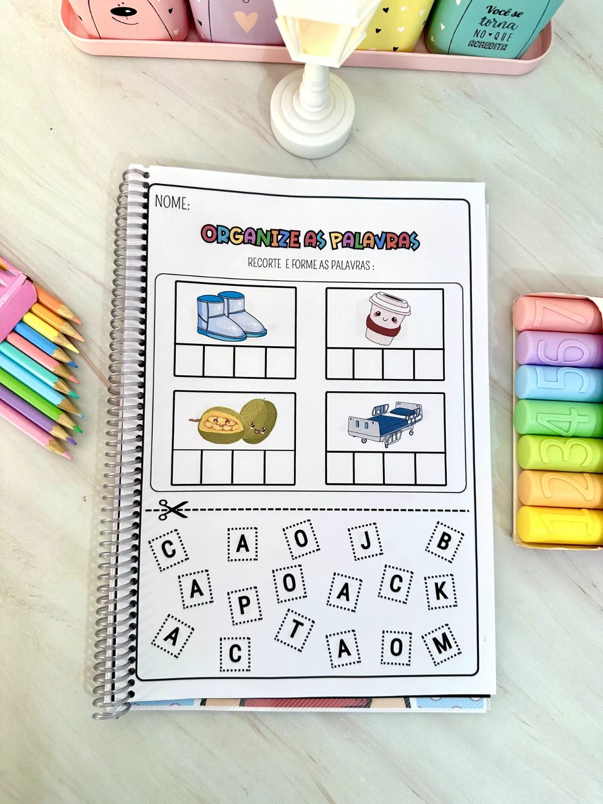 Atividade Organizando Palavras para trabalhar escrita — Alfabetização para Educação Infantil: Apostila Organizando Palavras…
