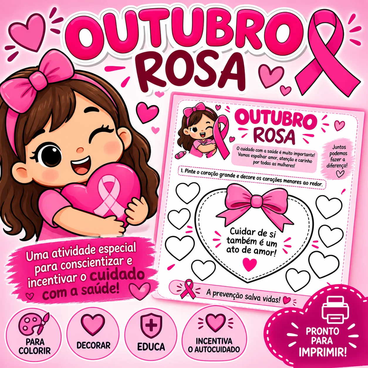Atividade Outubro Rosa – Cuidar de Si Também é Amor | PDF — capa do material