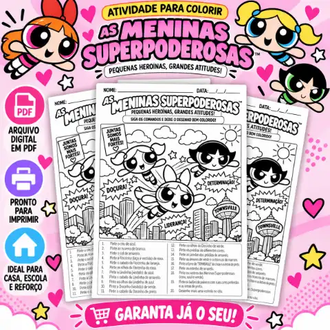 Atividade para colorir- Meninas Super Poderosas — capa do material