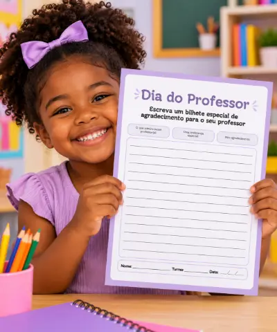 Atividade para o Dia do Professor – Bilhete de Gratidão — capa do material