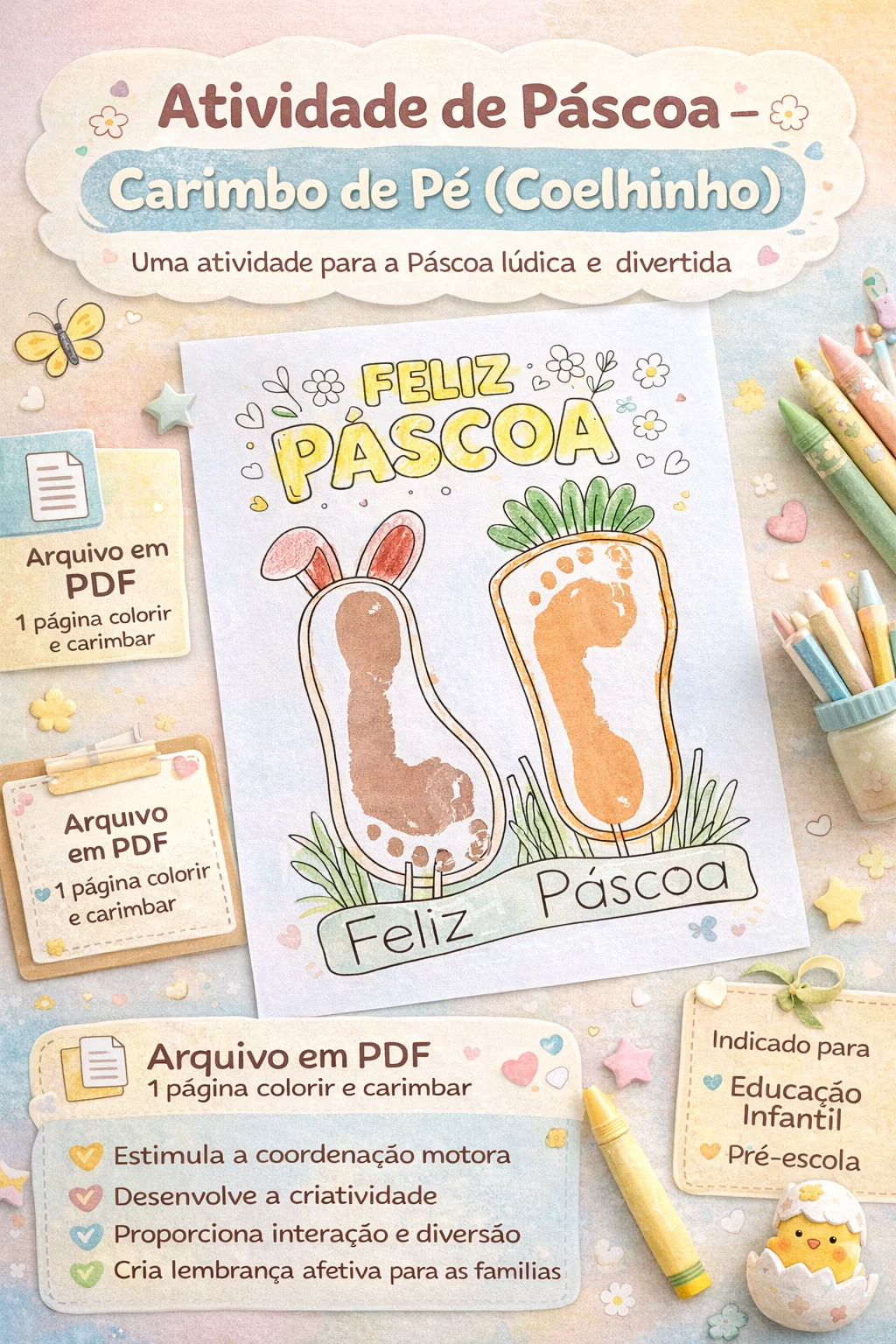 Atividade Páscoa – Carimbo de Pé (Coelhinho) — capa do material