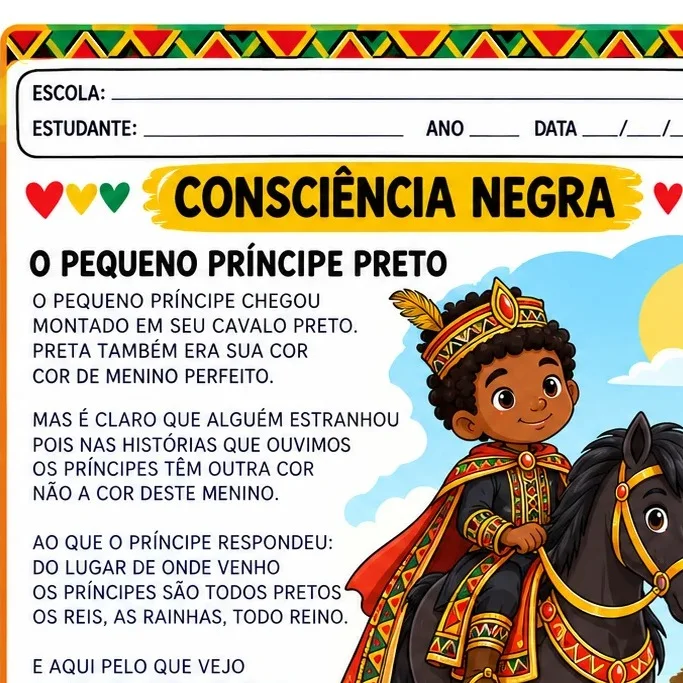 ATIVIDADE PEDAGÓGICA - CONCIÊNCIA NEGRA - PEQUENO PRÍNCIPE PRETO — amostra 1: Descrição Pedagógica da Atividade