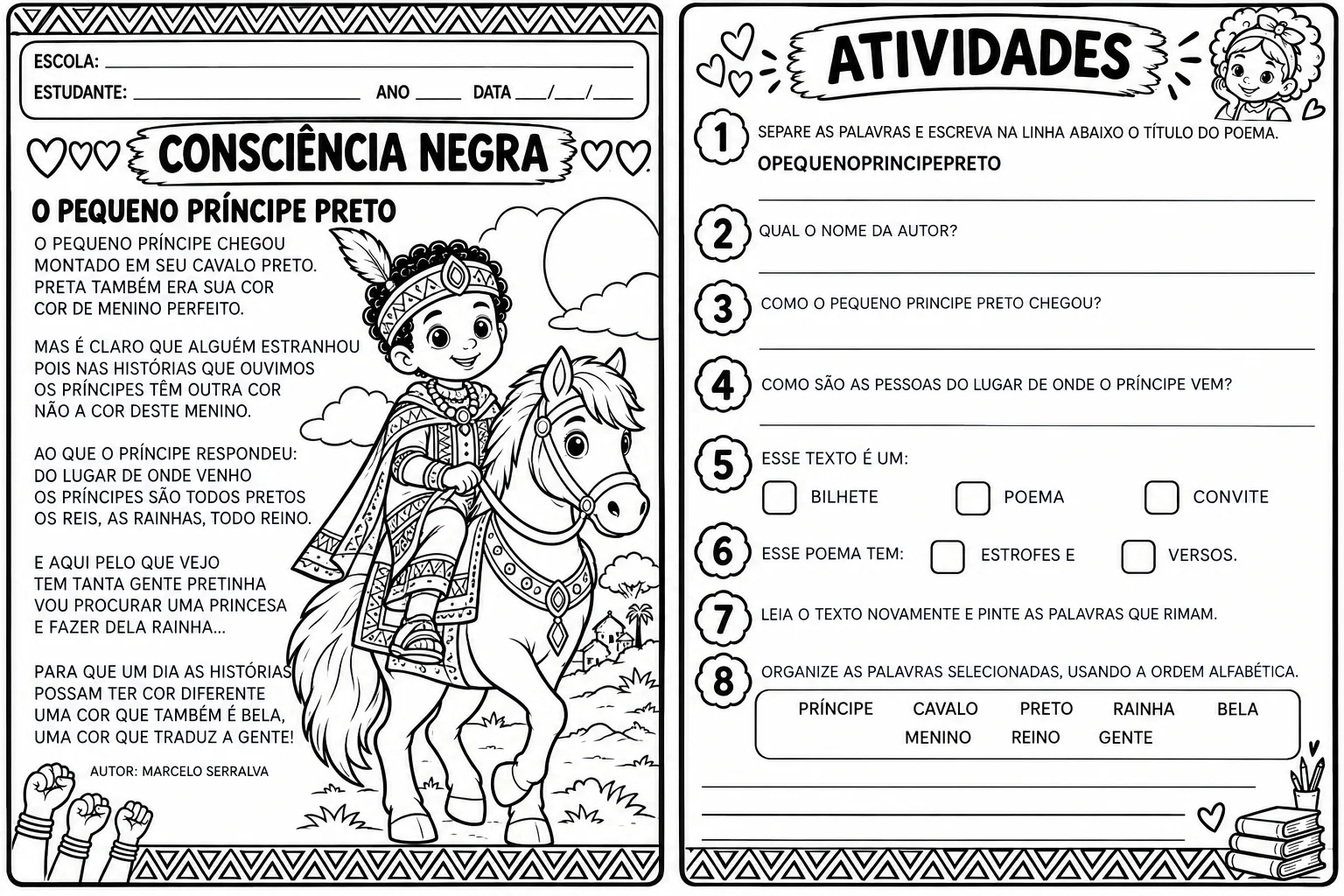 ATIVIDADE PEDAGÓGICA - CONCIÊNCIA NEGRA - PEQUENO PRÍNCIPE PRETO — amostra 3: Página 2 (Práticas de Linguagem e Análise…