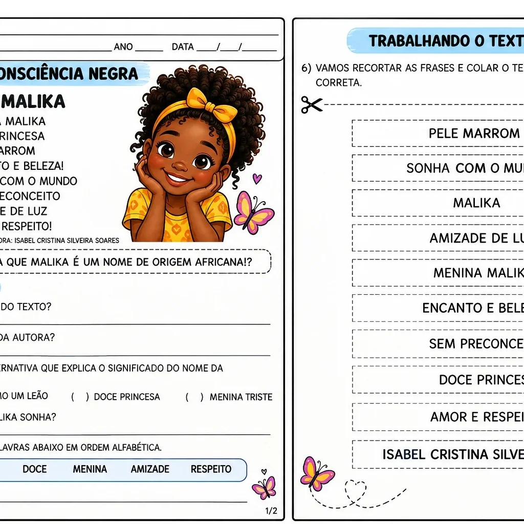 ATIVIDADE PEDAGÓGICA - CONSCIÊNCIA NEGRA - MALIKA — amostra 3: Recurso didático na temática da Consciência Negra