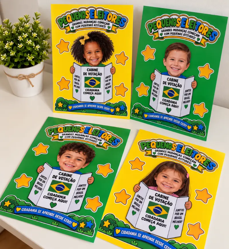 Atividade Pequenos Eleitores | PDF Educação Infantil — amostra 2: um material para transformar o tema cidadania e eleição…