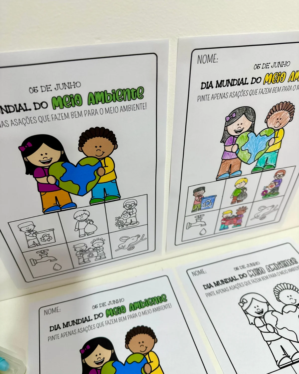 Atividade “Pinte Corretamente” | Educação Infantil — amostra 1: O que vem no material