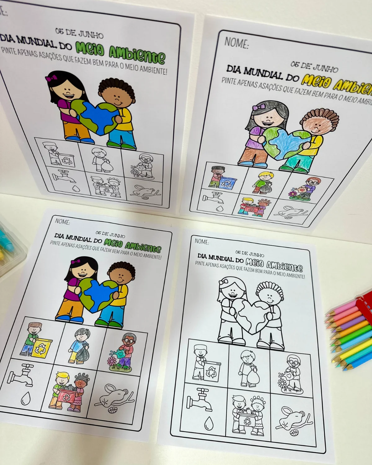 Atividade “Pinte Corretamente” | Educação Infantil — amostra 4: A proposta desenvolve a conscientização sobre os cuidados…