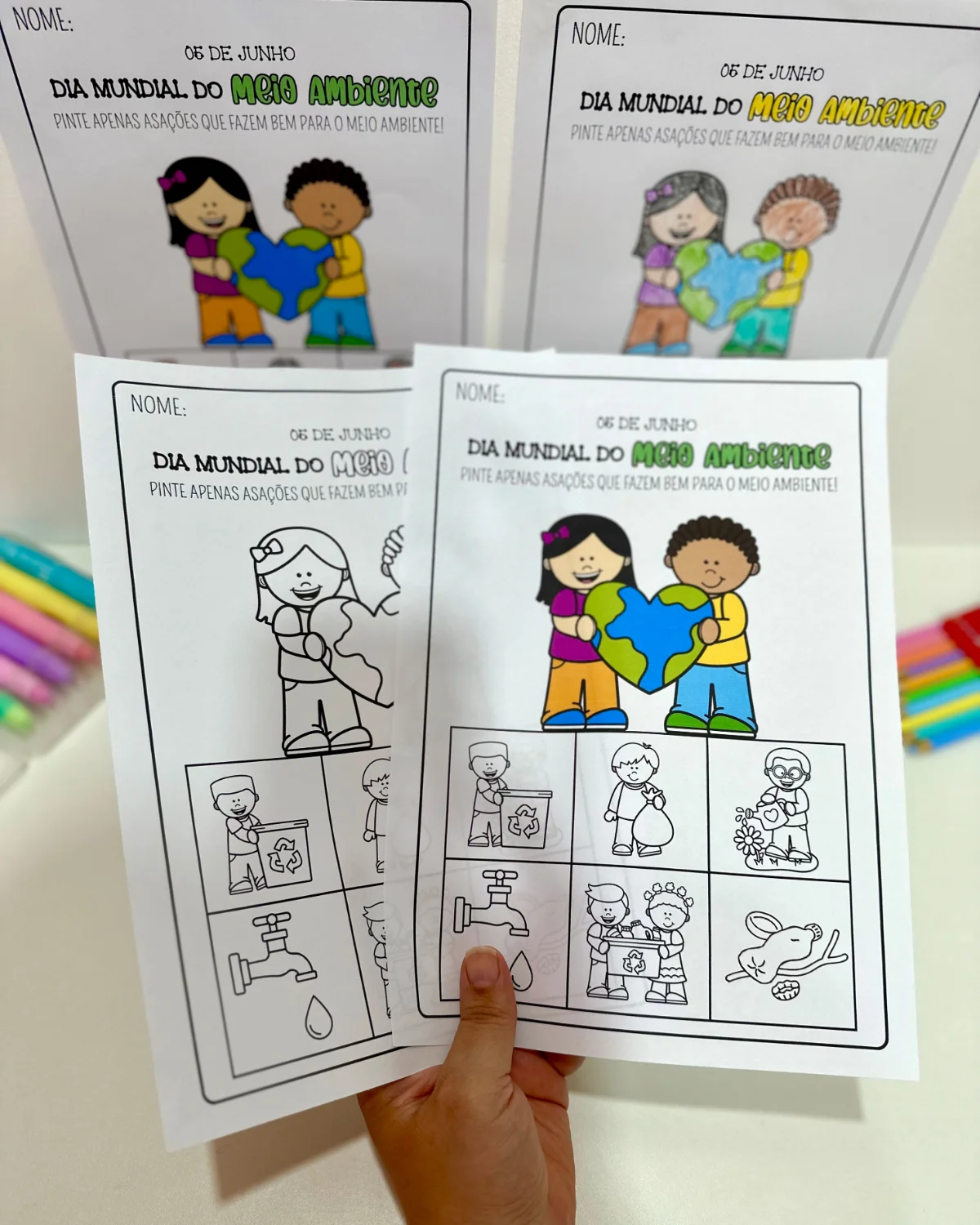 Atividade “Pinte Corretamente” | Educação Infantil — amostra 5: A proposta desenvolve a conscientização sobre os cuidados…