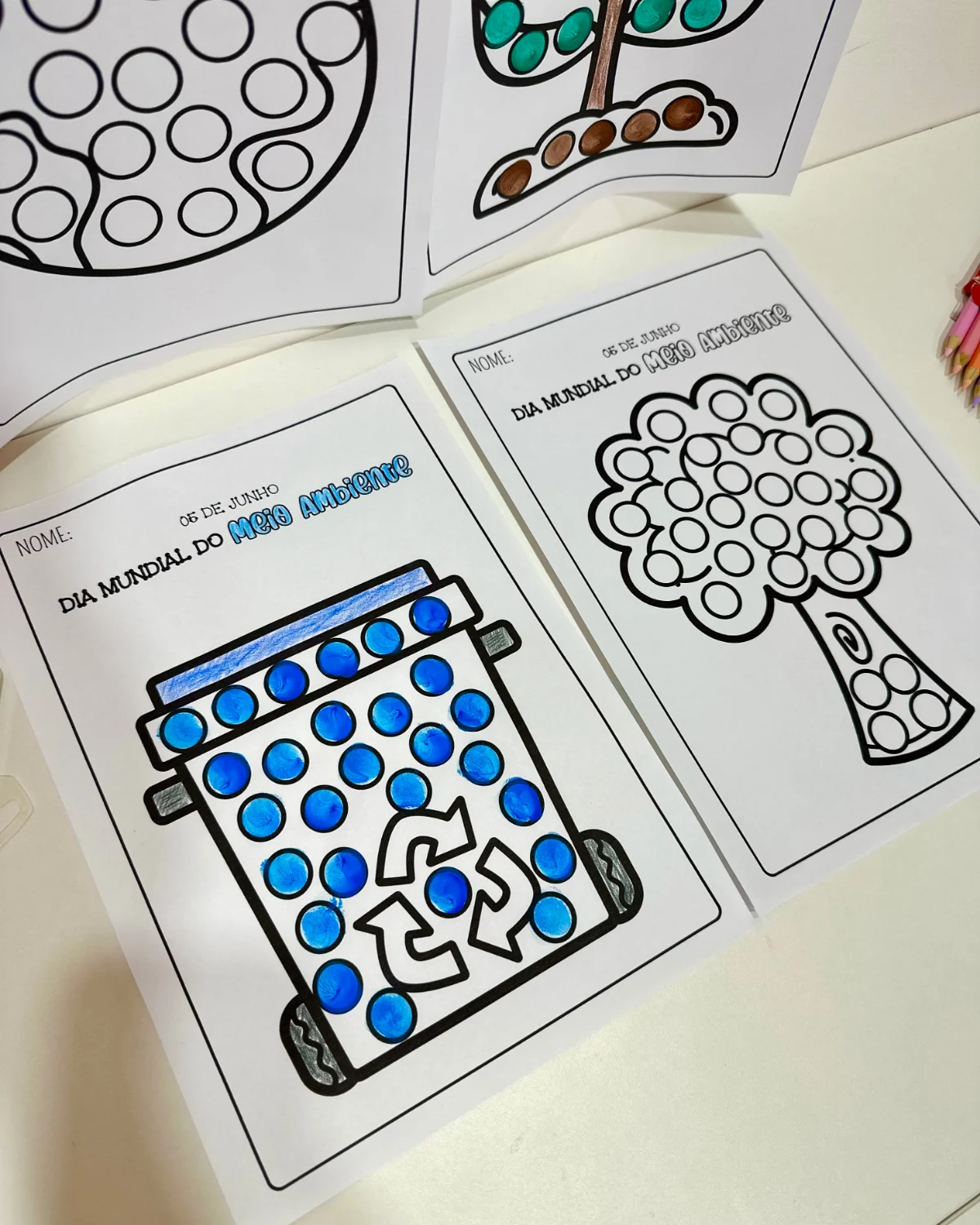 Atividade Pintura Sensorial Meio Ambiente — amostra 4: Recurso pedagógico desenvolvido para celebrar o Dia Mundial do Meio…