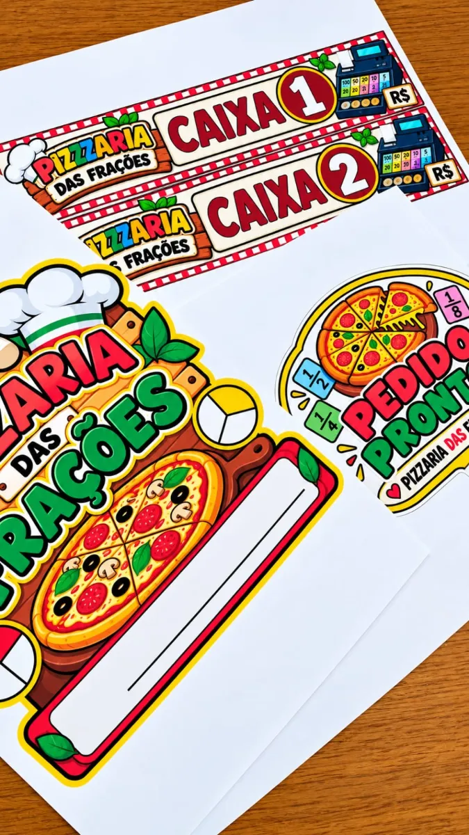 Atividade Pizzaria das Frações – Matemática para o 4º Ano — amostra 1: Transforme suas aulas de Matemática em uma…