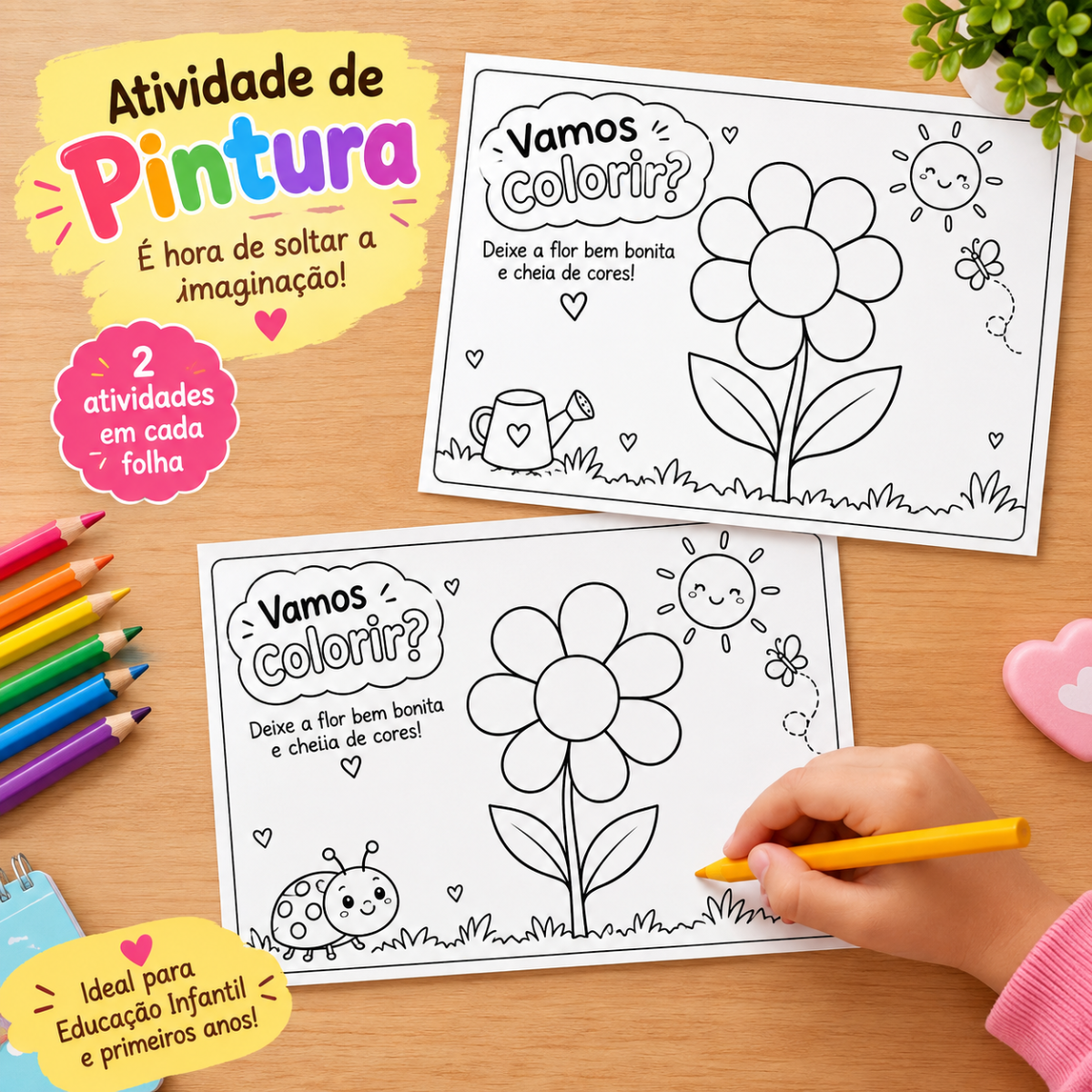 Atividade Primavera Lúdica Criativa – Kit Pintura & Quebra-Cabeça — amostra 1: Primavera Criativa | Kit de Pintura com…