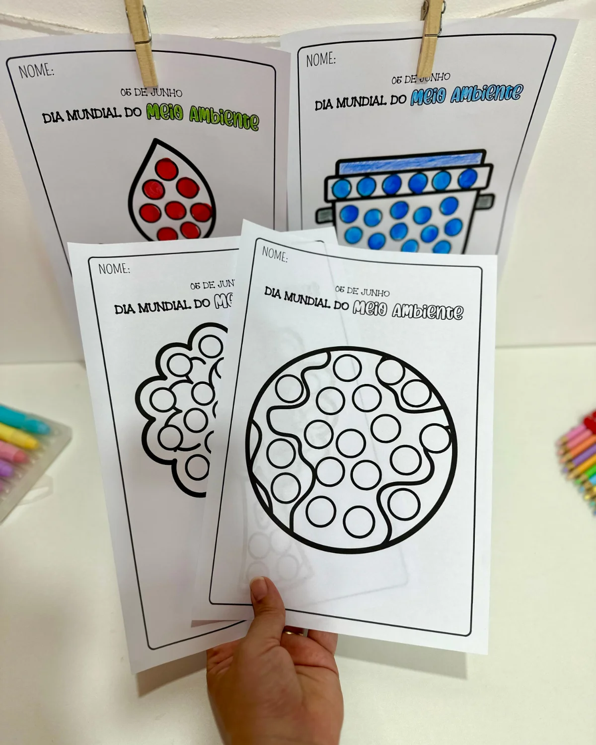 Atividade Sensorial - Meio ambiente – PDF para Imprimir — amostra 4: Atividade para pintura sensorial, para trabalhar o Dia… Atividade Sensorial - Meio ambiente – PDF para Imprimir — amostra 4: Atividade para pintura sensorial, para trabalhar o Dia…