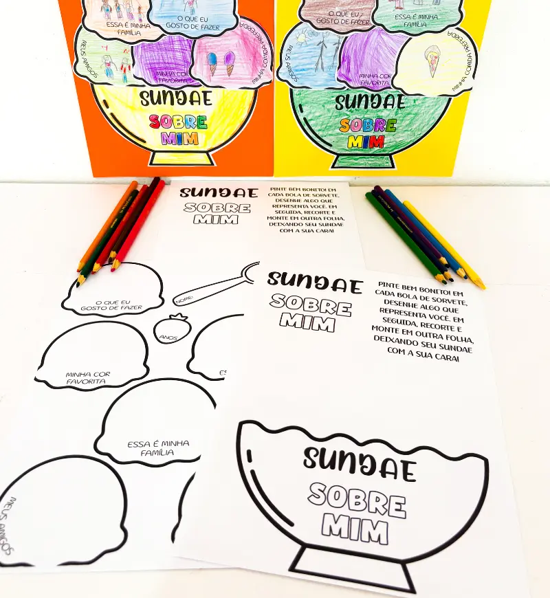 Atividade sobre mim: Sundae para acolhimento na volta às aulas — amostra 3: Como usar em sala de aula