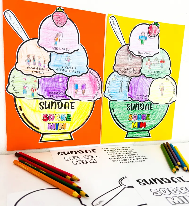 Atividade sobre mim: Sundae para acolhimento na volta às aulas — Atividades para Educação Infantil: Uma proposta em PDF…