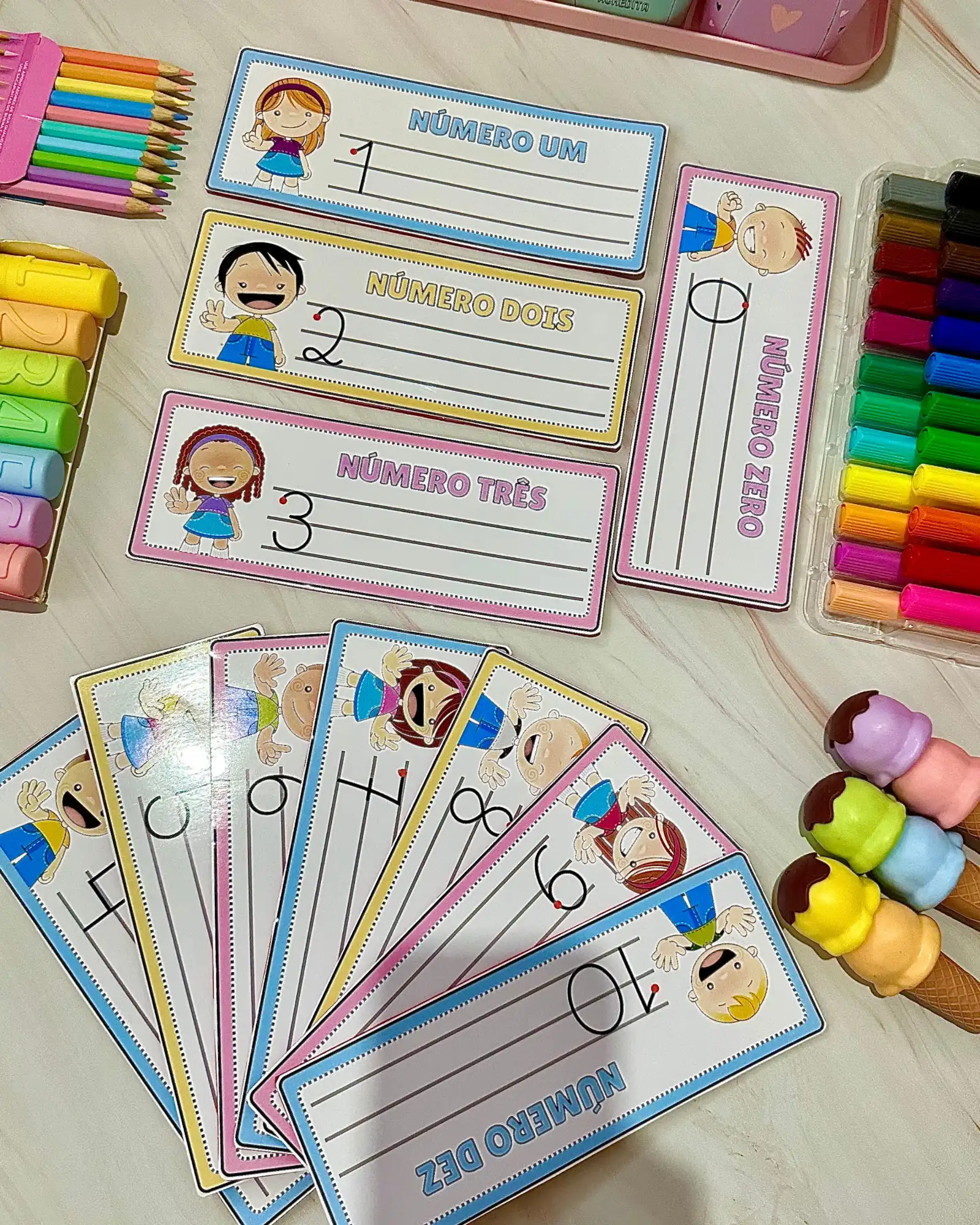 Atividade Traçando os Númerais de 0 a 10 educação Infantil — amostra 1: O Recurso Traçando os Numerais inclui fichas para…