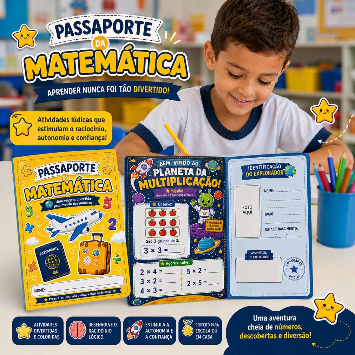 Atividades 1 ano de Matemática | Adição, Subtração, Multiplicação — amostra 1: Atividades de Matemática Lúdica — Passaporte…