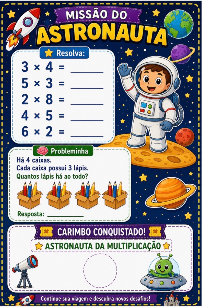 Atividades 1 ano de Matemática | Adição, Subtração, Multiplicação — amostra 3: Atividades de Matemática Lúdica — Passaporte…