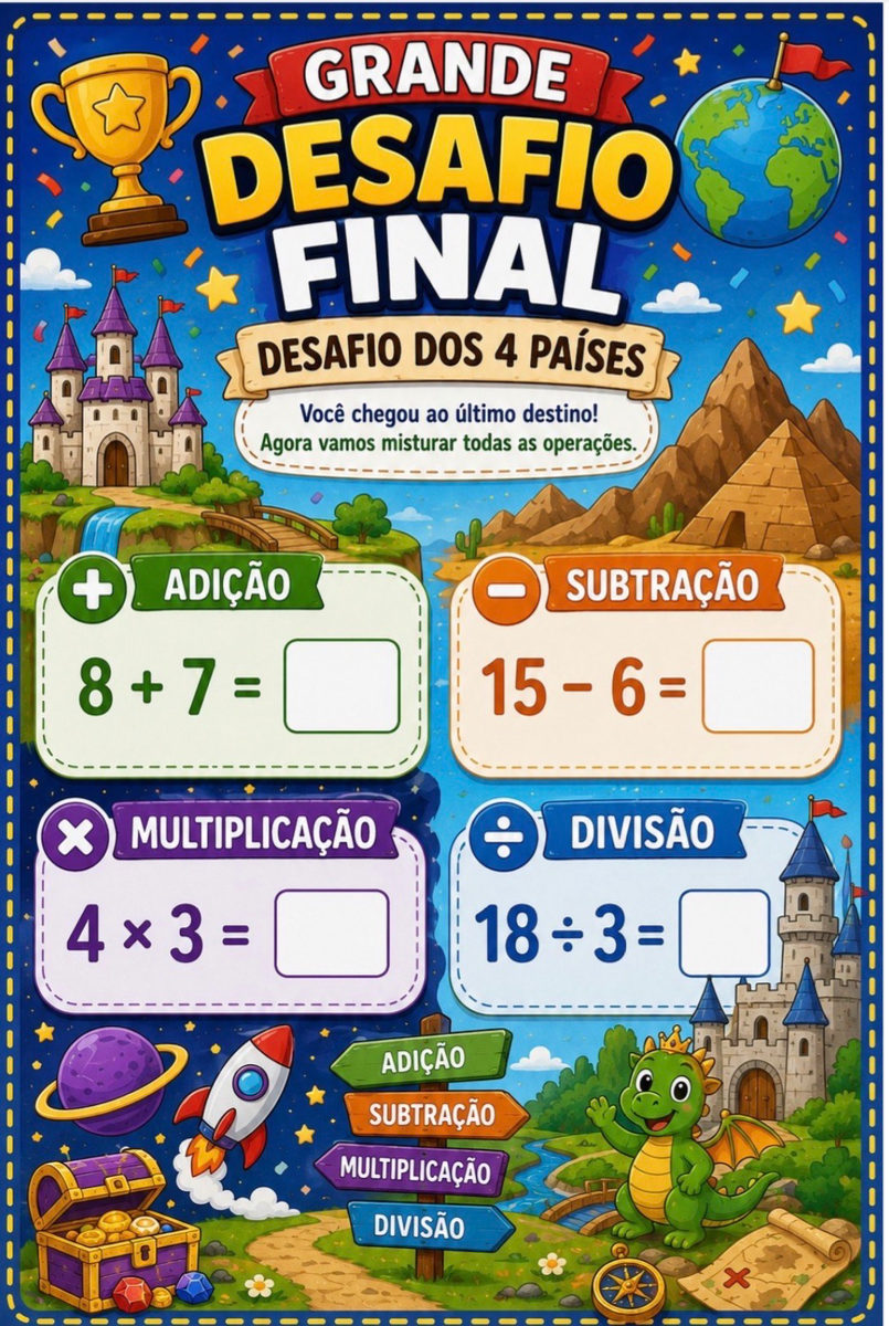 Atividades 1 ano de Matemática | Adição, Subtração, Multiplicação — amostra 4: Atividades de Matemática Lúdica — Passaporte…