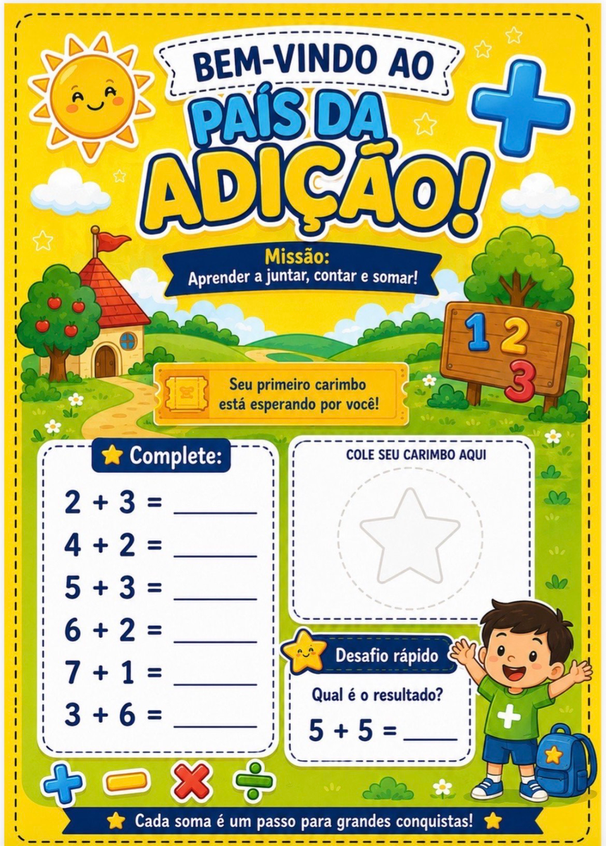 Atividades 1 ano de Matemática | Adição, Subtração, Multiplicação — amostra 5: Atividades de Matemática Lúdica — Passaporte…