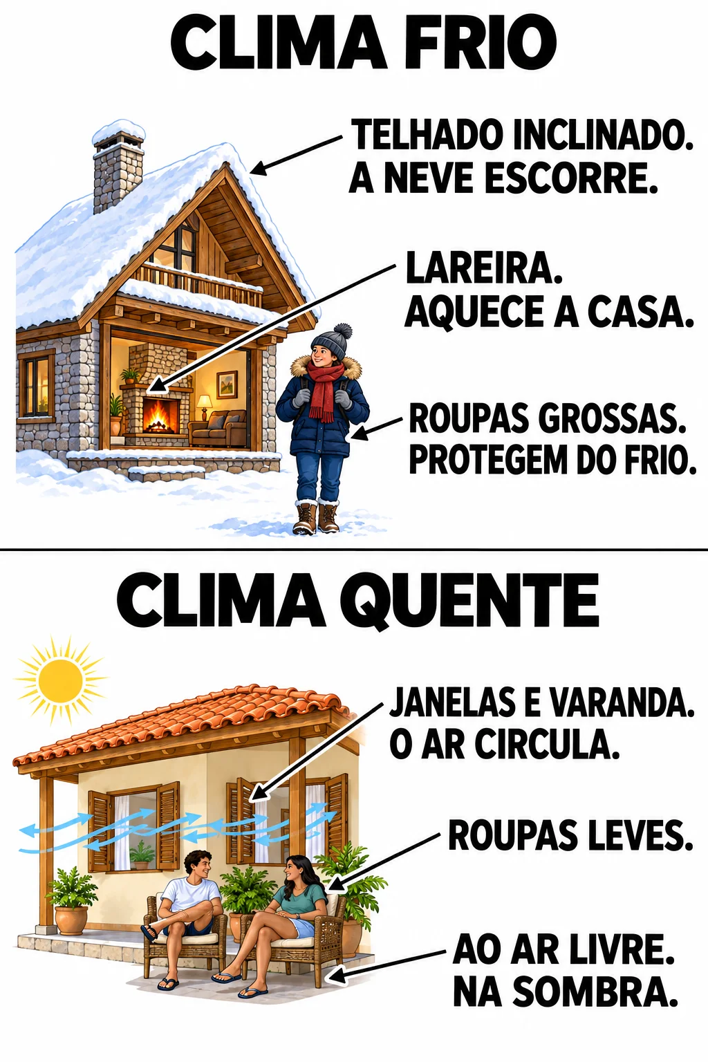 ATIVIDADES ADAPTADAS: GEOGRAFIA - CLIMA E HABITAÇÃO - TEA, DI E TDAH — amostra 4: Objetivos pedagógicos: