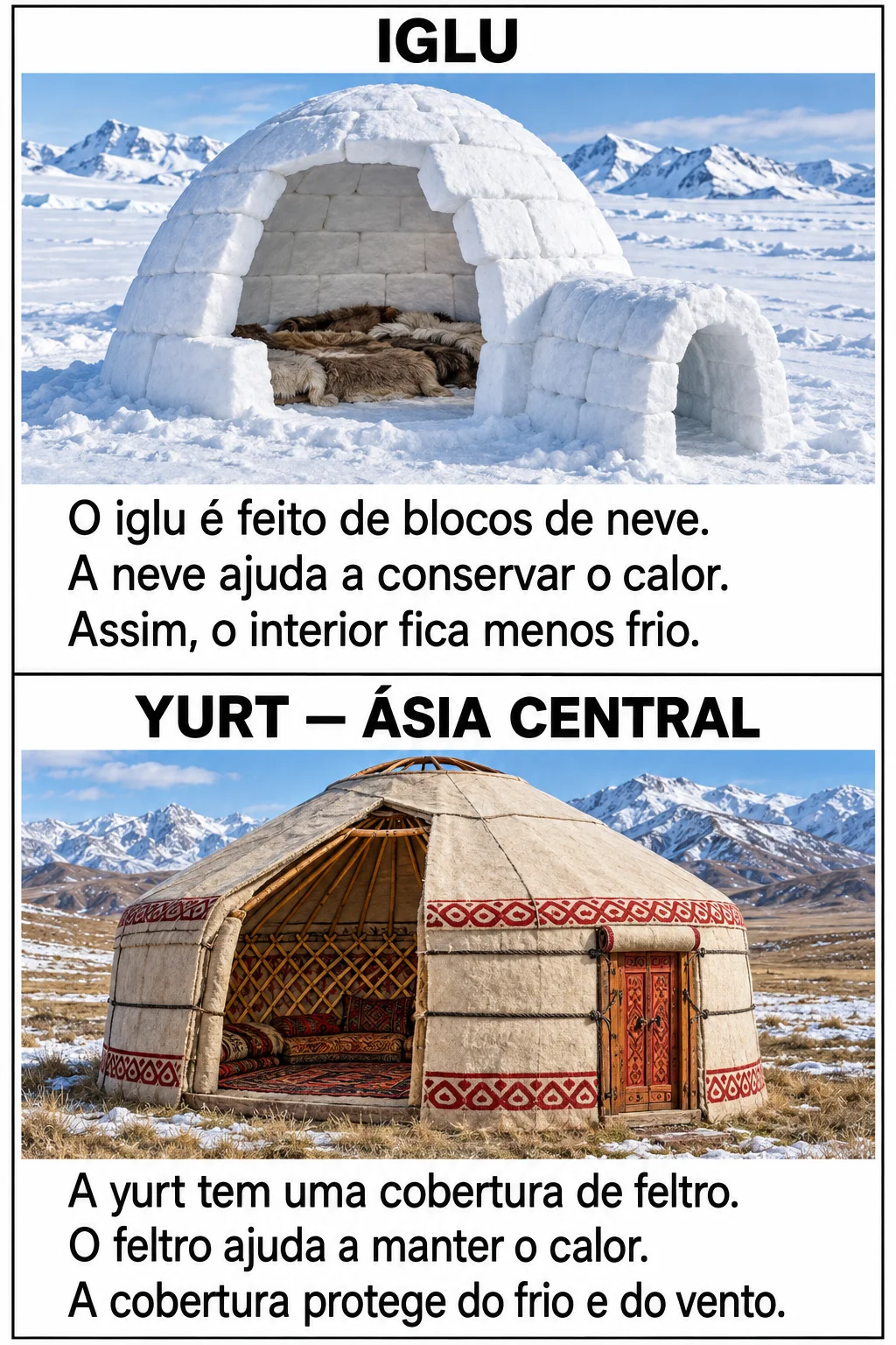 ATIVIDADES ADAPTADAS: GEOGRAFIA - CLIMA E HABITAÇÃO - TEA, DI E TDAH — amostra 5: Compreender a relação entre clima e…