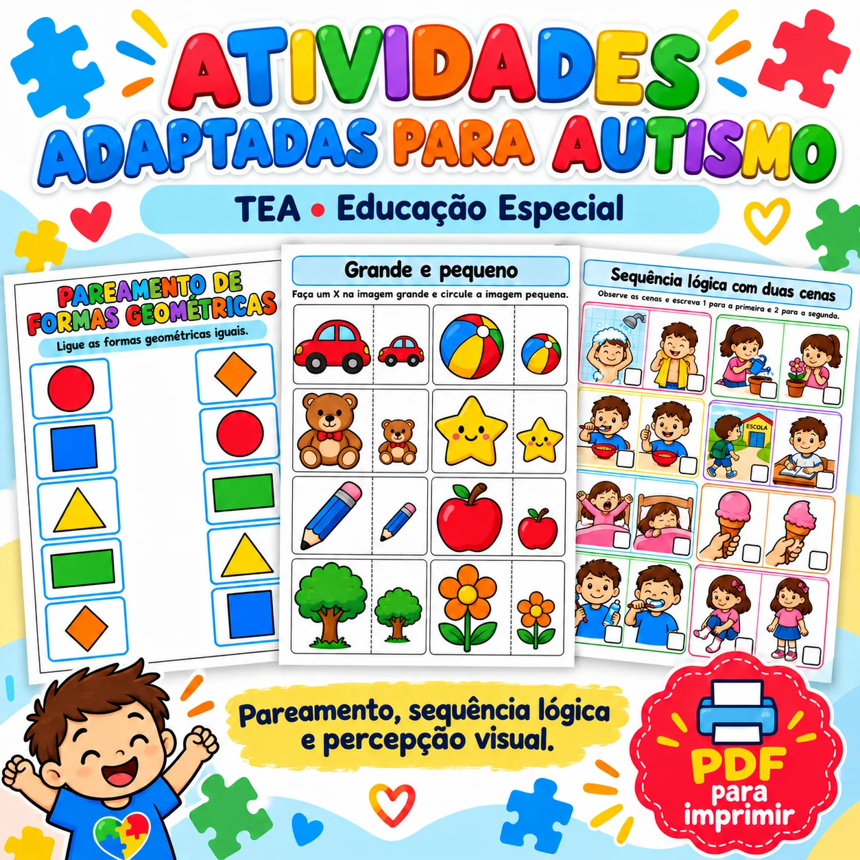 Atividades Adaptadas para Autismo (TEA) – Educação Especial e AEE — capa do material
