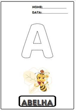 Atividades Alfabeto com Palavras e Imagens — amostra 2: Material completo com palavras, imagens e letras pontilhadas de A a…
