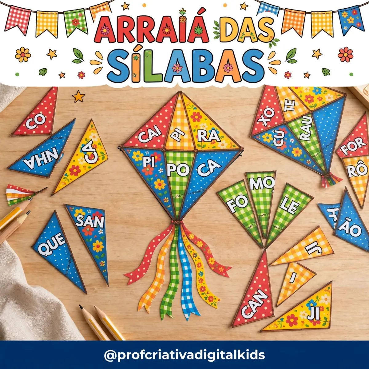 Atividades Arraiá das Sílabas - Alfabetização — Atividades para 1º ano: Olha que atividade linda e divertida para trabalhar…