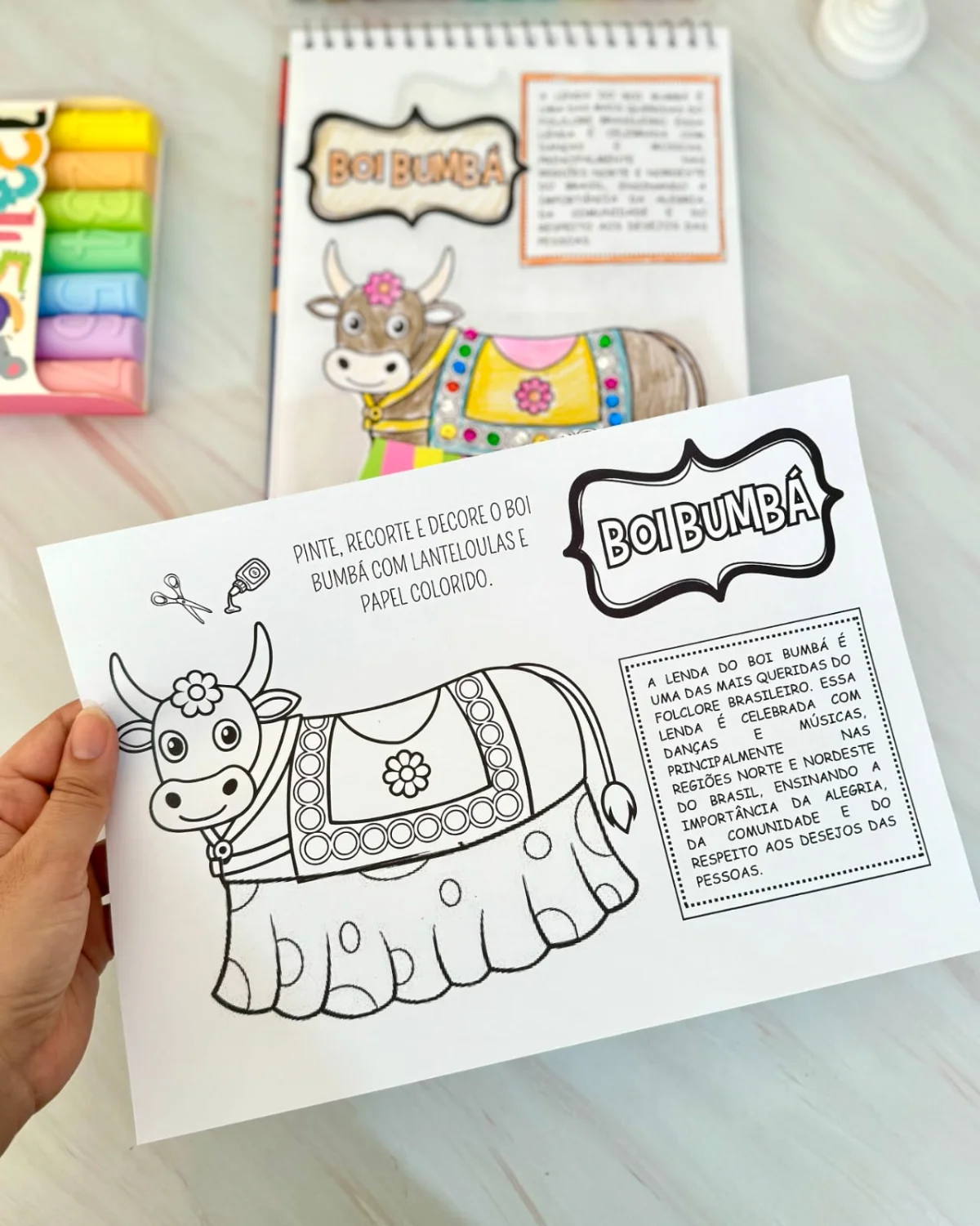 Atividades Artes personagens do Folclore — amostra 1: ☺️ Arquivo com 5 modelos de atividades de artes tem Folclore brasileiro
