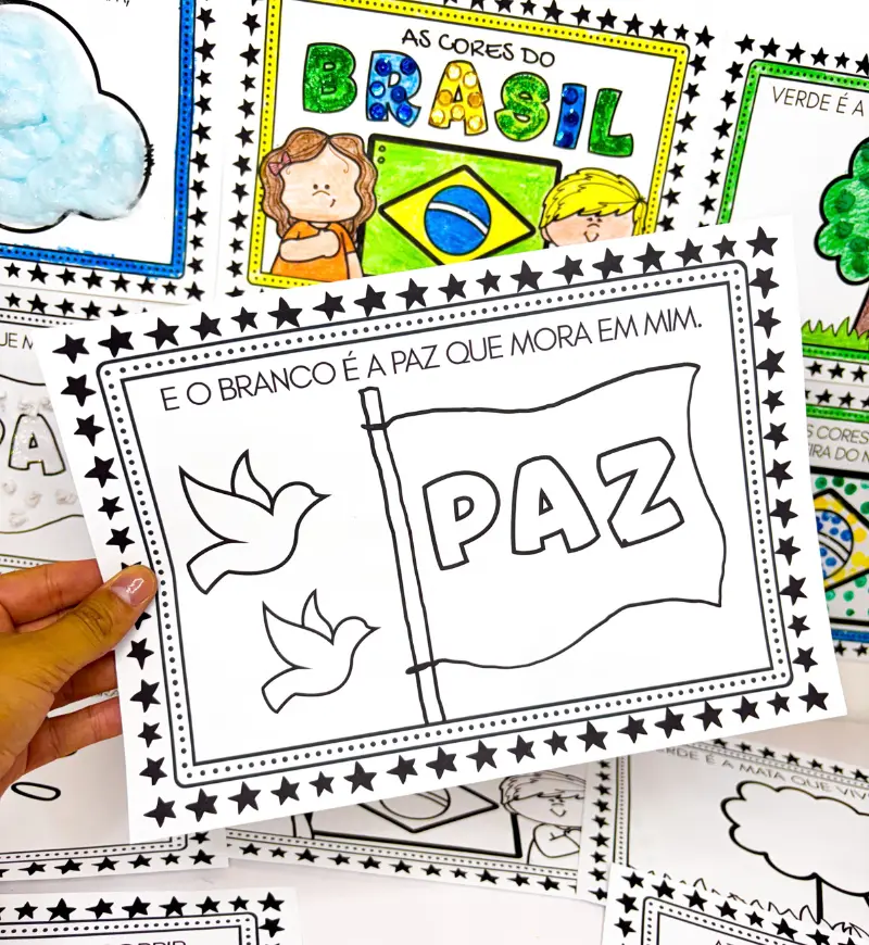 Atividades As Cores do Brasil - Dia da Bandeira – PDF para Imprimir | Educação Infantil — amostra 4: Formato e entrega