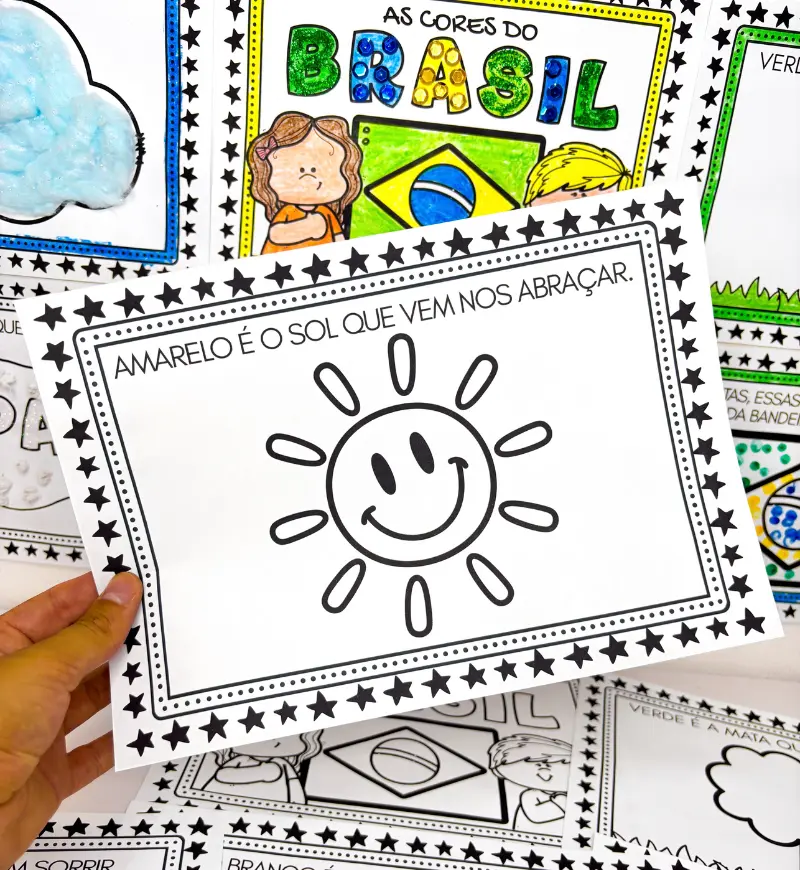 Atividades As Cores do Brasil - Dia da Bandeira – PDF para Imprimir | Educação Infantil — amostra 6: As cores do Brasil…