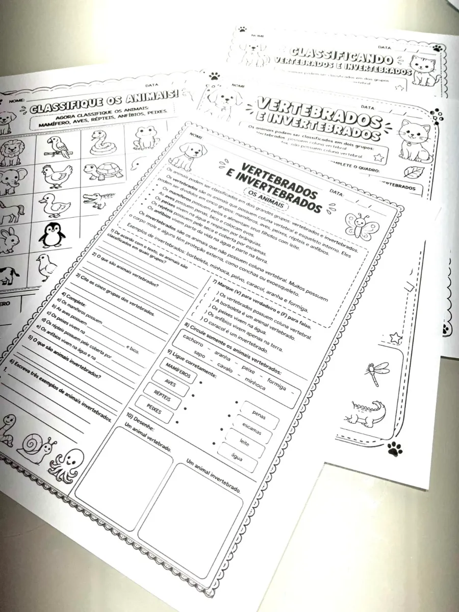 Atividades Classificação dos Animais - Ciências - 1° ano — amostra 3: Um material pedagógico pensado para crianças…