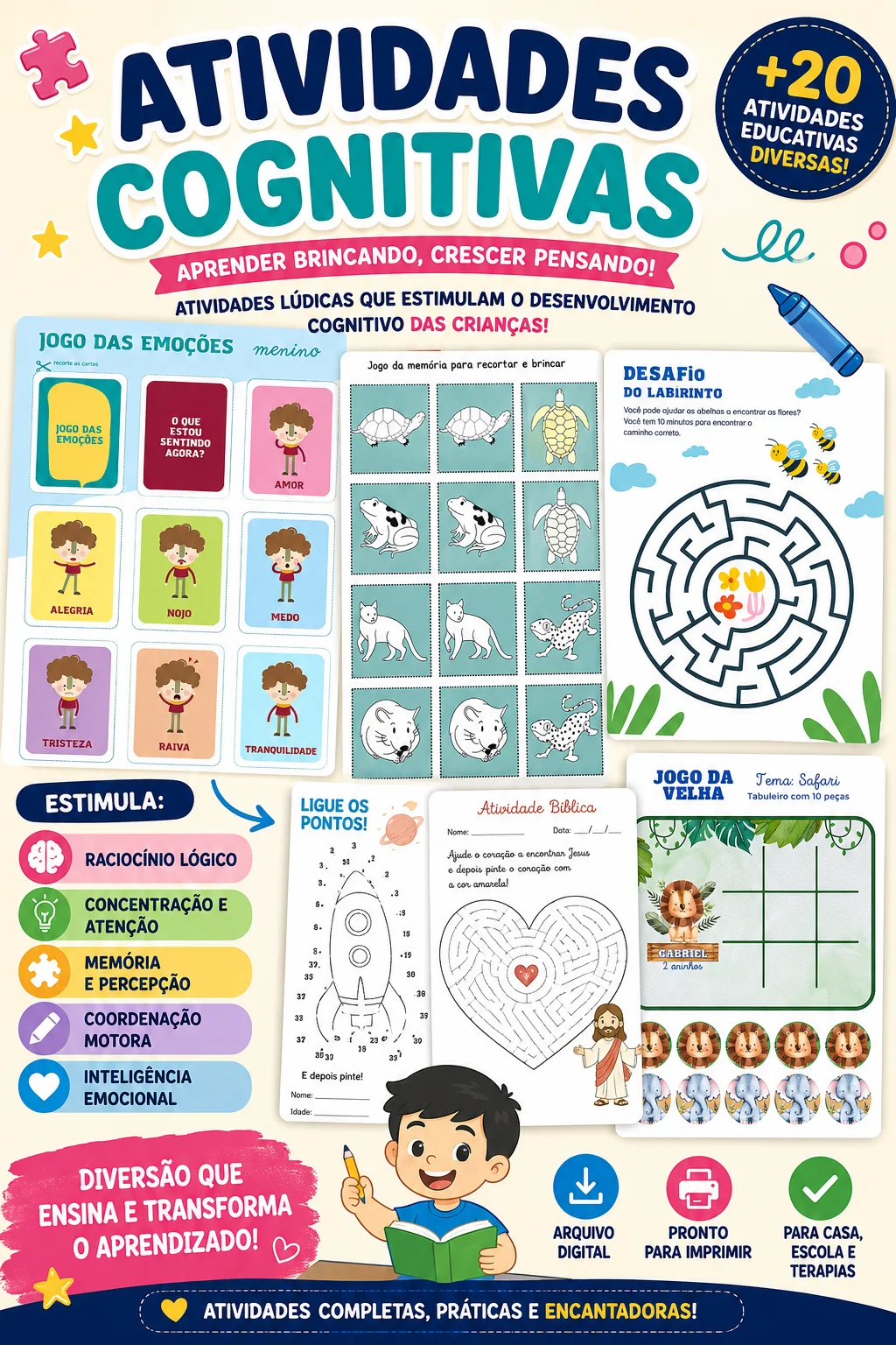 ATIVIDADES COGNITIVAS INFANTIS – APRENDER BRINCANDO! — Alfabetização para Educação Infantil: Que tal estimular diferentes…