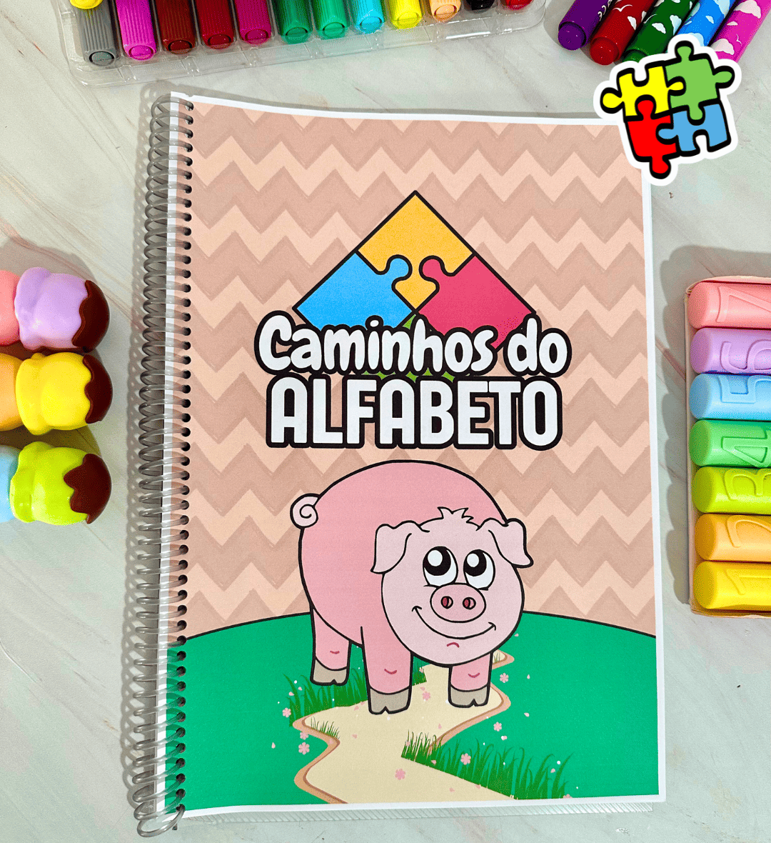 Atividades com Alfabeto: Caminhos para Pintar e Traçar — capa do material