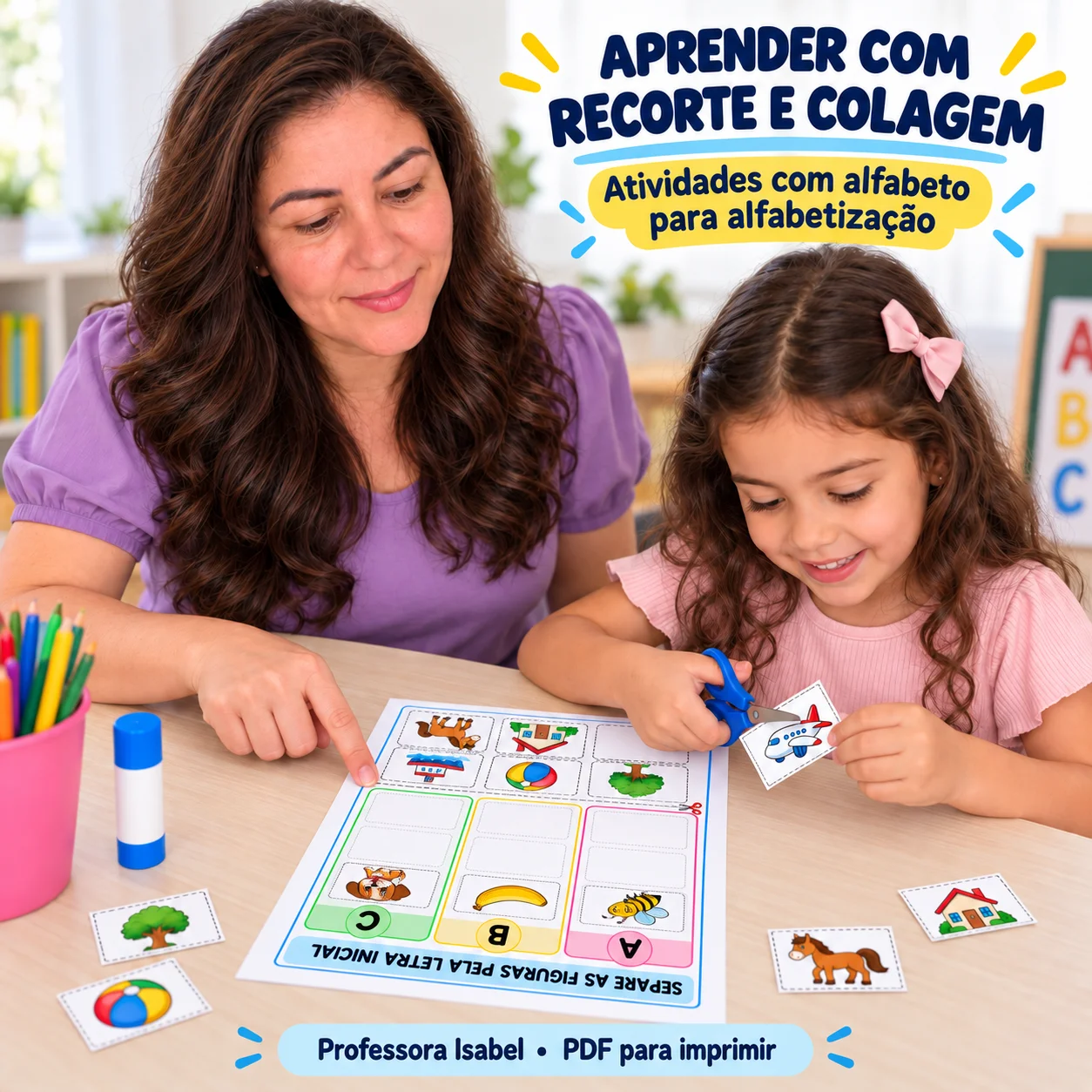 Atividades com Alfabeto para Alfabetização – Recorte e Cole — amostra 3: Para quem é indicado