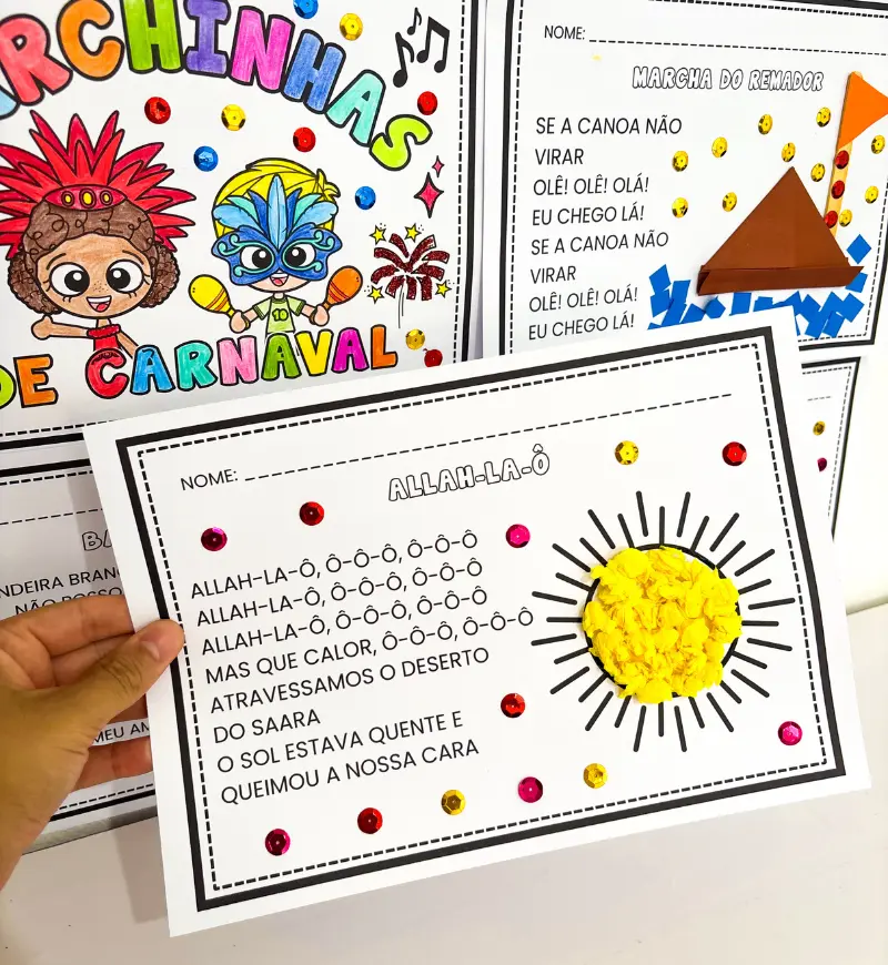 Atividades com Marchinhas de Carnaval: Artes na Educação Infantil — capa do material