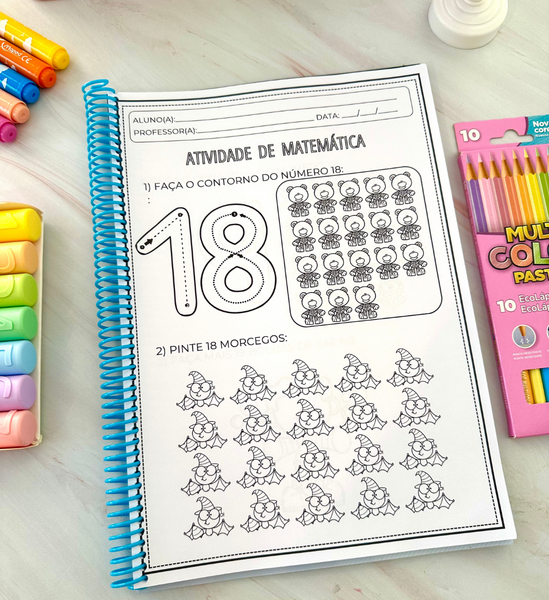 Atividades com numerais até 20: apostila de Matemática em PDF — amostra 1: Atividades com numerais até 20 para imprimir