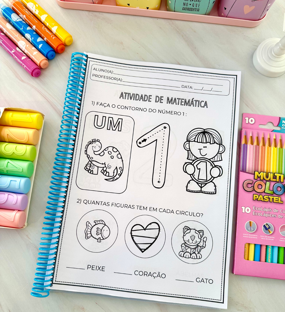 Atividades com numerais até 20: apostila de Matemática em PDF — amostra 2: O que vem no material