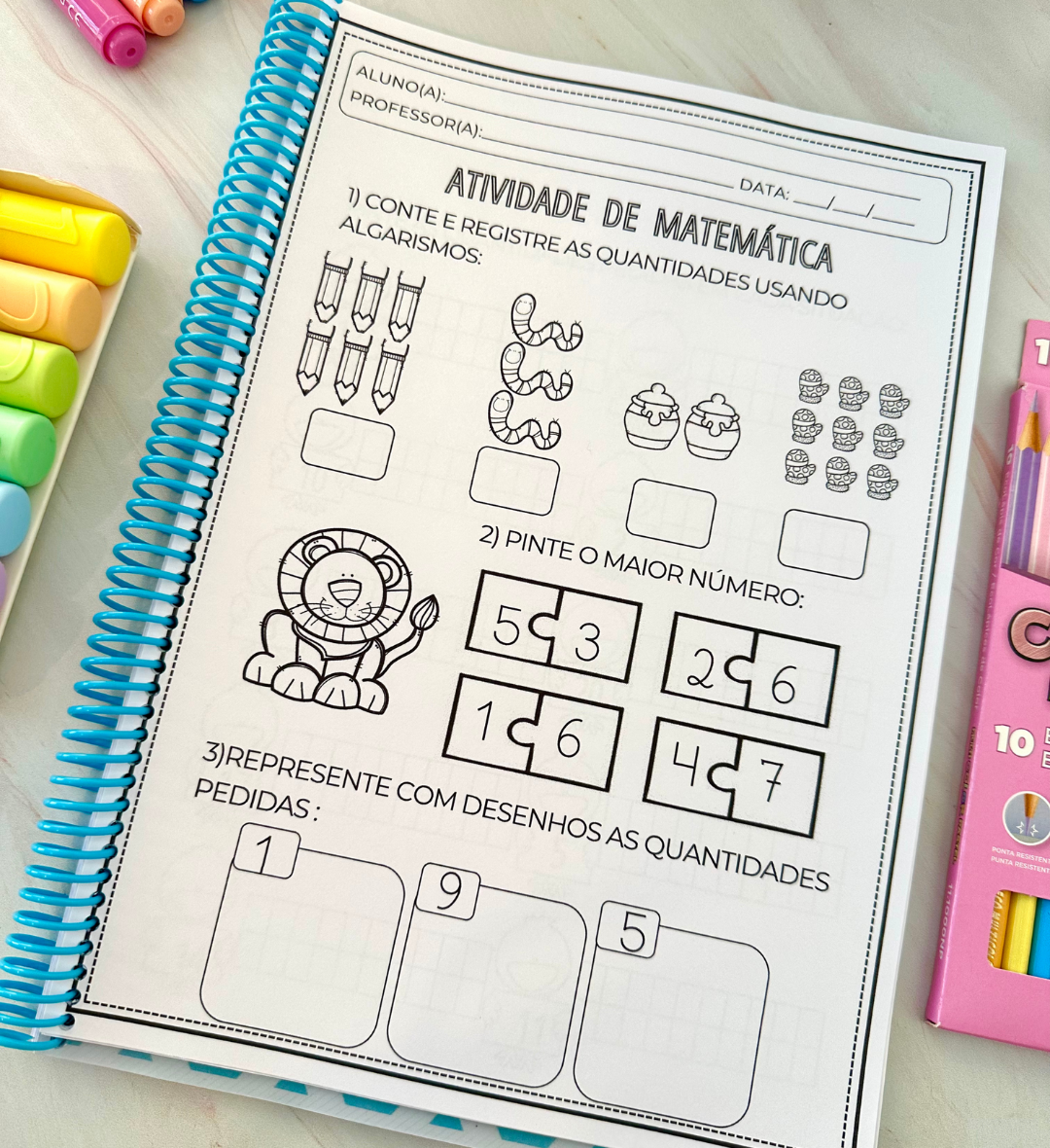 Atividades com numerais até 20: apostila de Matemática em PDF — amostra 5: Trabalhe os numerais de 1 a 20 com uma apostila…