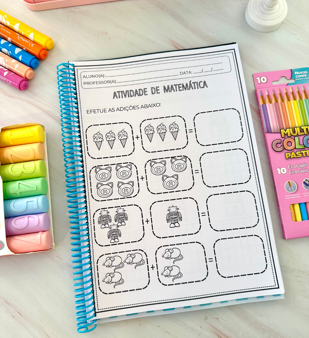 Atividades com numerais até 20: apostila de Matemática em PDF — amostra 7: Trabalhe os numerais de 1 a 20 com uma apostila…