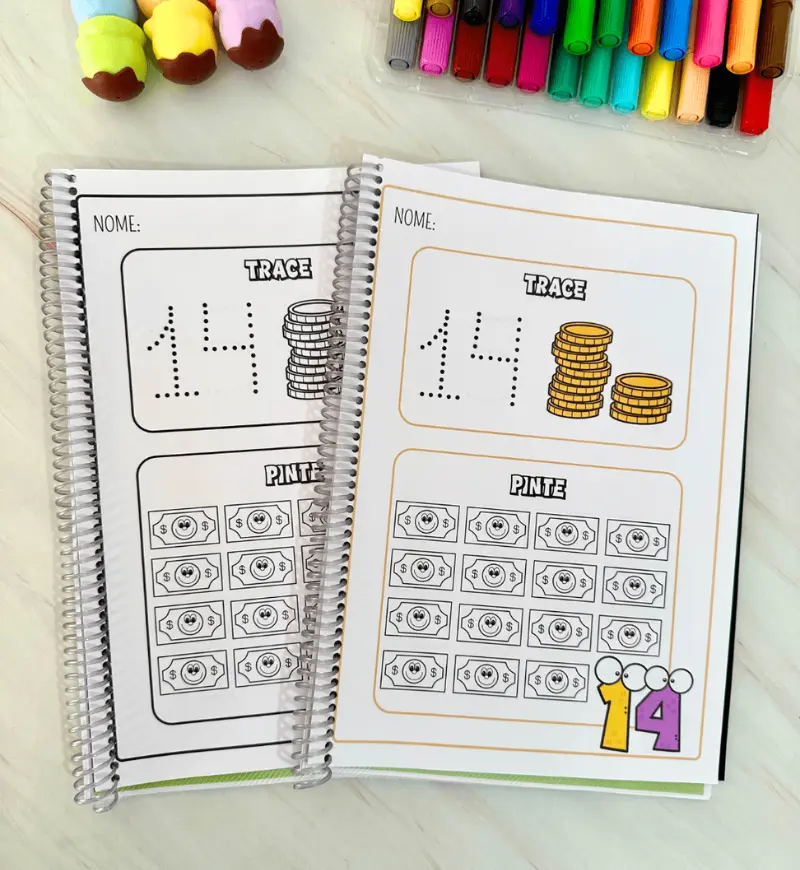 Atividades com Numerais de 1 a 20: Trace e Pinte em PDF — amostra 1: Atividades com numerais de 1 a 20 para imprimir