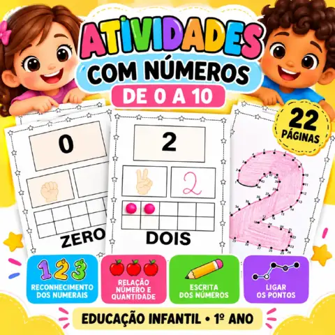 Atividades com Números de 0 a 10 – Educação Infantil e 1º Ano — capa do material