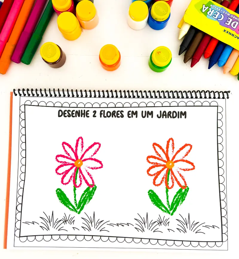 Atividades com números: desenhe seguindo comandos de 1 a 10 — amostra 2: O que vem no material