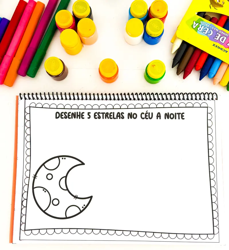 Atividades com números: desenhe seguindo comandos de 1 a 10 — amostra 5: Explore números e quantidades com desenhos…