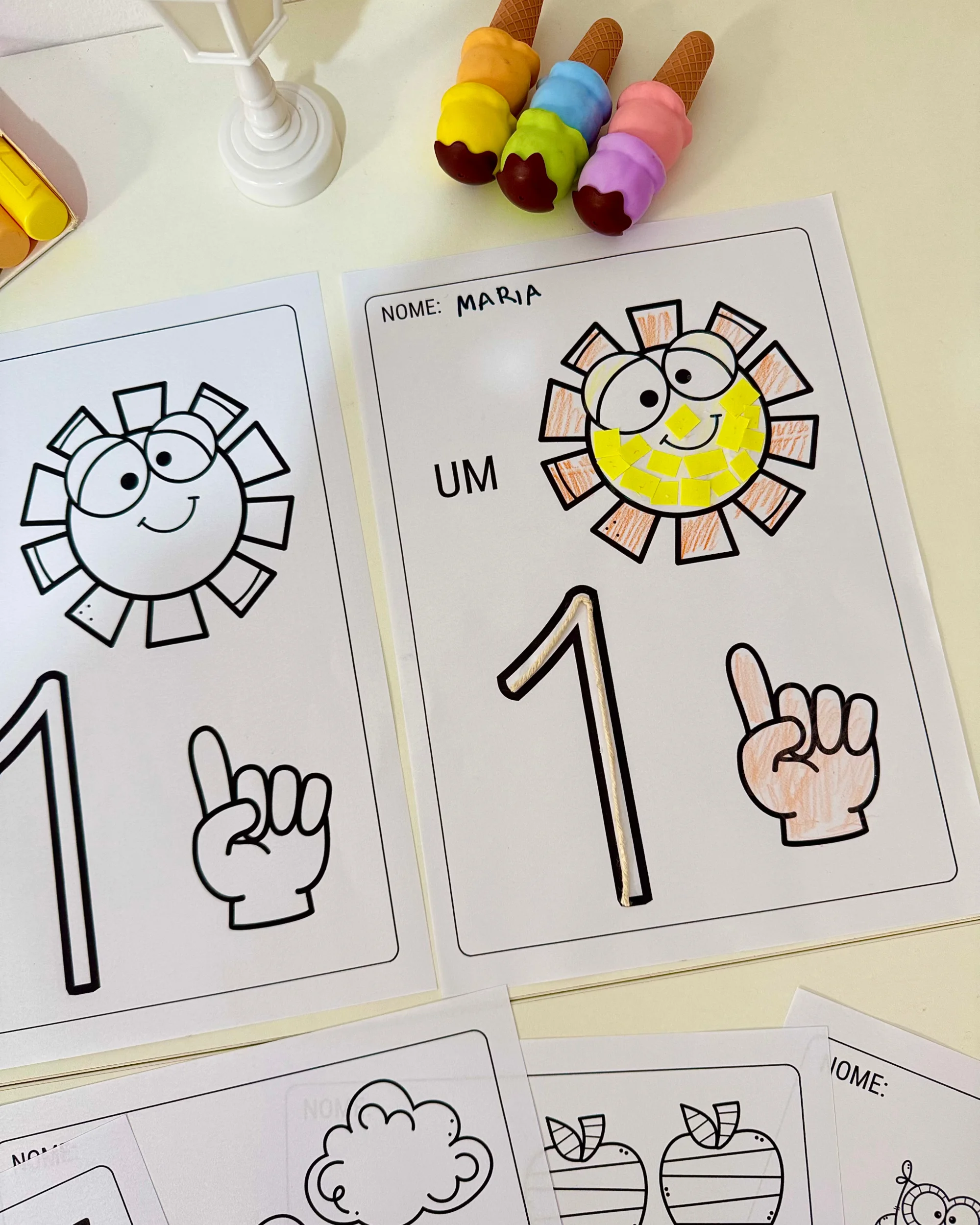 Atividades com os numerais de 1 a 5 para Educação Infantil — amostra 3: Uma proposta simples e divertida para trabalhar os…