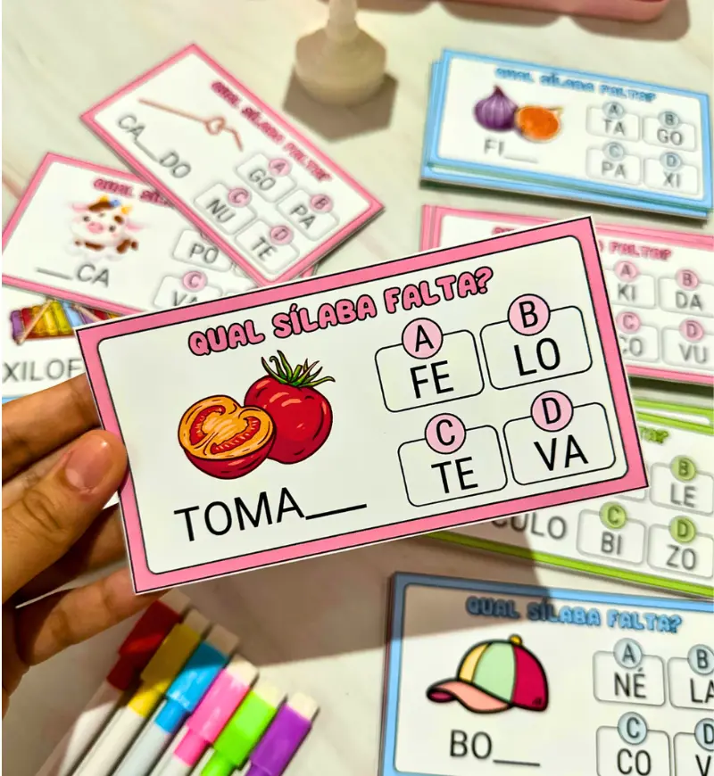 Atividades com Sílabas Simples: Assinale a Sílaba — amostra 1: Atividades com sílabas simples para a alfabetização