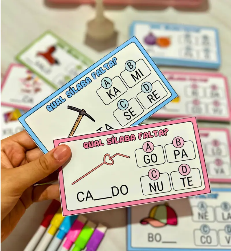 Atividades com Sílabas Simples: Assinale a Sílaba — amostra 3: Como usar em sala de aula